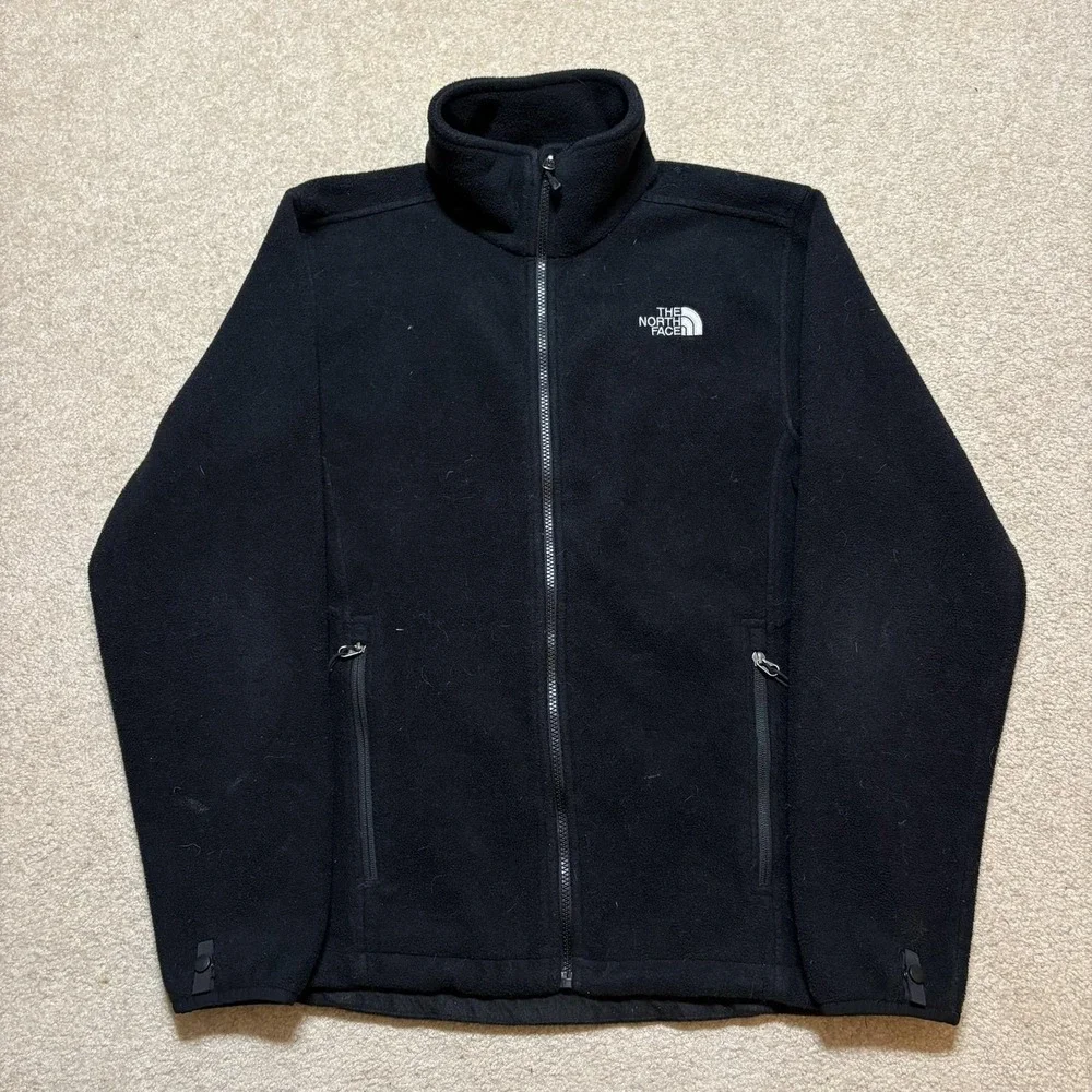 The North Face Fleece Jacket Mens Medium Black Full Zip‎ Polartec Classic Casual